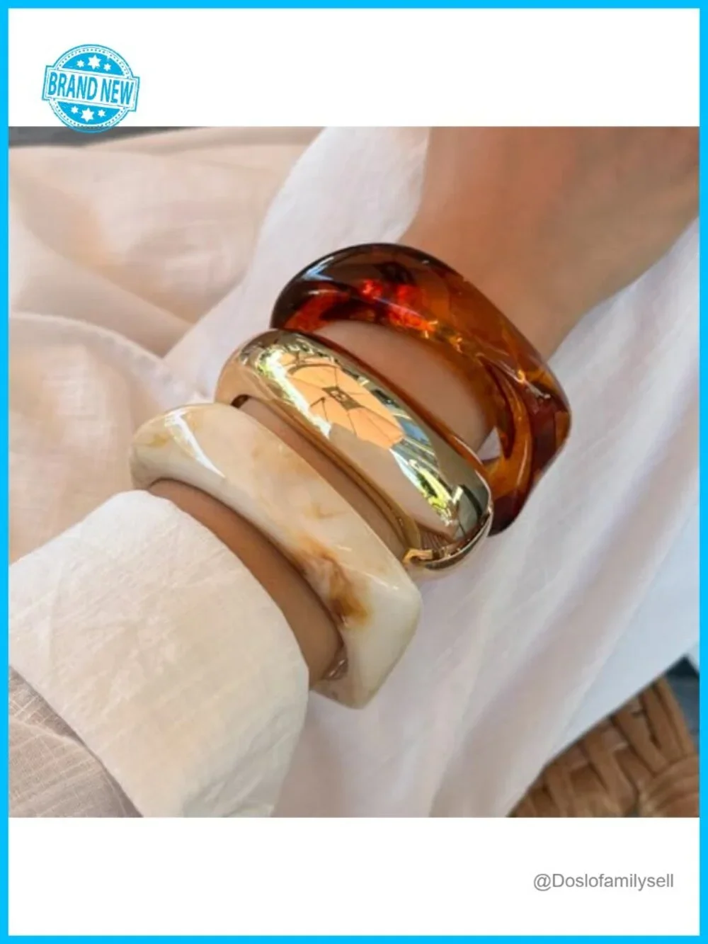 Chunky Acrylic Resin Bangle Bracelet Statement Stack Cuff Jewelry